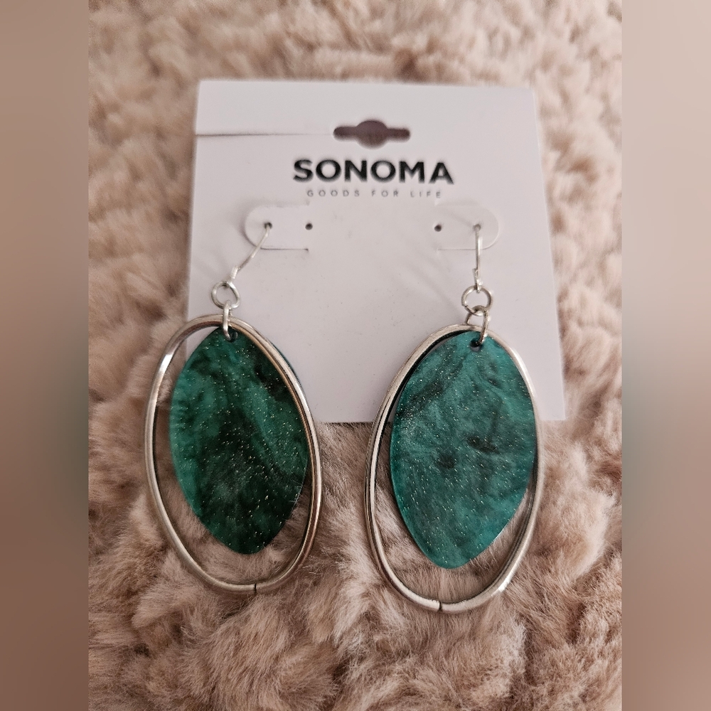 Sonoma Green and Silver Earrings